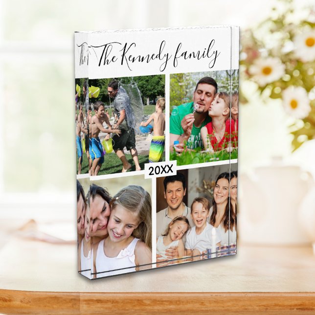 Create Your Own 4 Family Pictures Collage Gift Photo Block (Creator Uploaded)