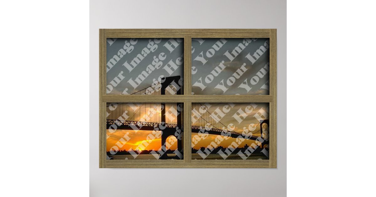 Create Your Own 4 Pane Light Brown Window Frame Poster Zazzle