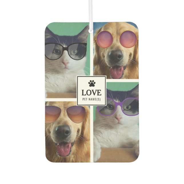 Create Your Own 4 Pet Photo Collage Air Freshener (Front)