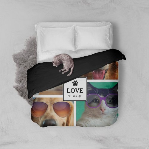Create Your Own 4 Pet Photo Collage Duvet Cover