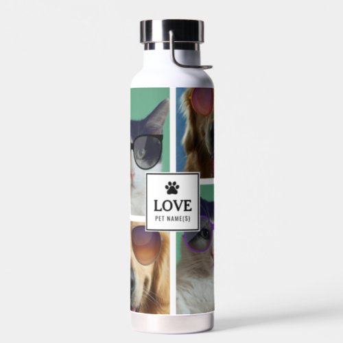 Create Your Own 4 Pet Photo Collage  Water Bottle