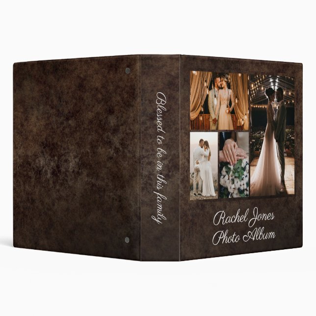 Create Your Own 4 Photo Collage  3 Ring Binder (Background)
