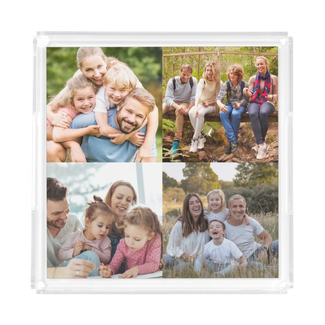 Create your Own 4 Photo Collage  Acrylic Tray (Front)