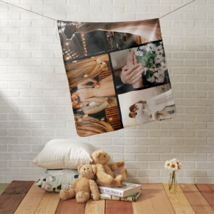 Create Your Own 4 Photo Collage Baby Blanket