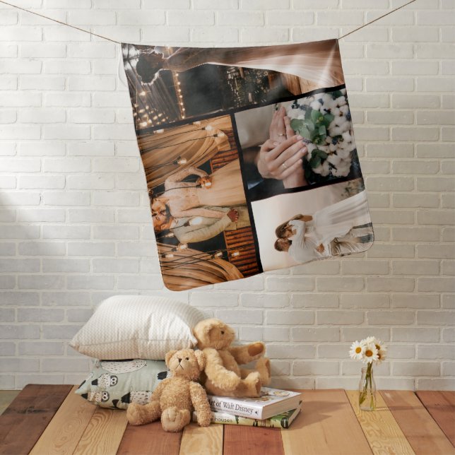Create Your Own 4 Photo Collage Baby Blanket (In Situ)