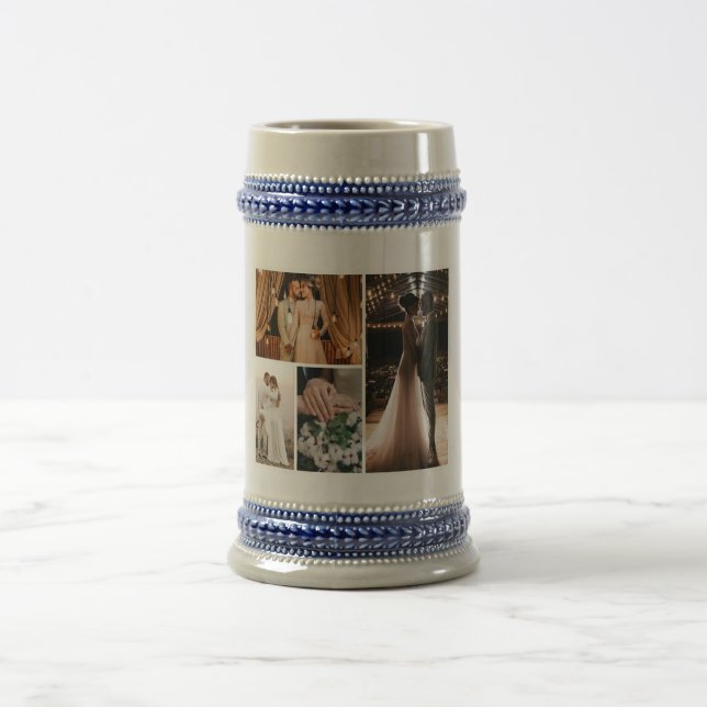 Create Your Own 4 Photo Collage Beer Stein (Center)