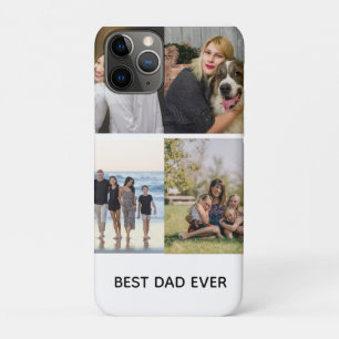 Create Your Own 4 Photo Collage Best Dad Ever iPhone 11 Pro Case