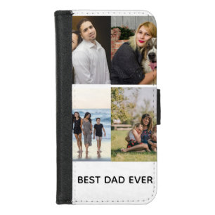 Create Your Own 4 Photo Collage Best Dad Ever iPhone 8/7 Wallet Case