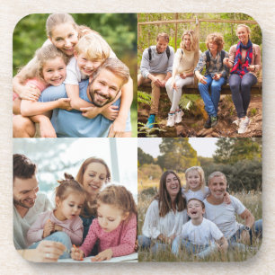 Create your Own 4 Photo Collage Beverage Coaster