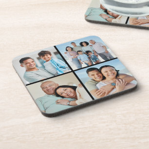 Create Your Own 4 Photo Collage Beverage Coaster