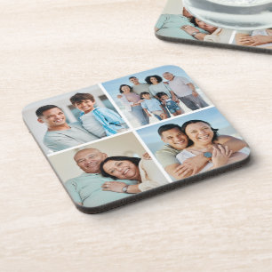 Create Your Own 4 Photo Collage Beverage Coaster