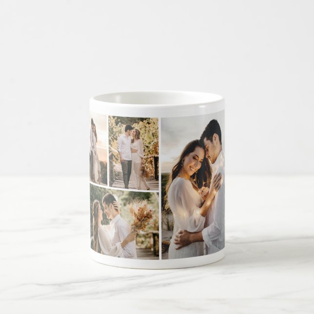 Create Your Own 4 Photo Collage Coffee Mug (Center)