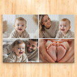 Create Your Own 4 Photo Collage Cute Baby  Jigsaw Puzzle<br><div class="desc">Turn your baby’s sweetest moments into a fun and meaningful keepsake with this Create Your Own 4-Photo Collage Cute Baby Jigsaw Puzzle. Simply upload four of your favorite photos and add your baby's name, birthdate, or a short message to create a one-of-a-kind puzzle made with love. Printed in vivid color...</div>