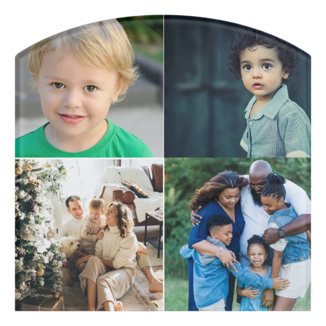 Create Your Own 4 Photo Collage Door Sign (Contour Front)