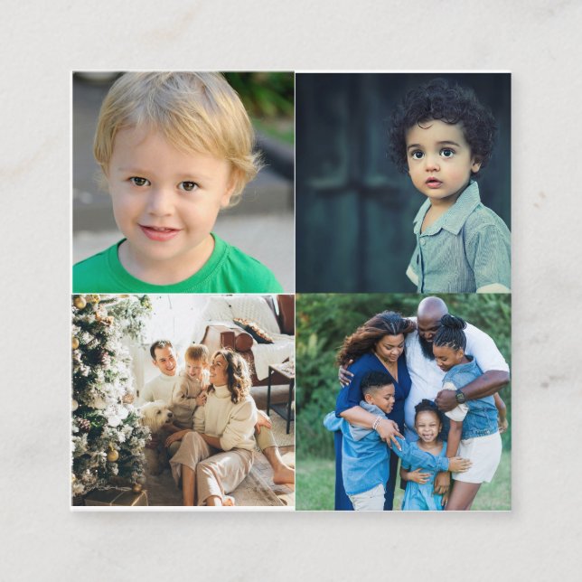 Create Your Own 4 Photo Collage Enclosure Card (Front)