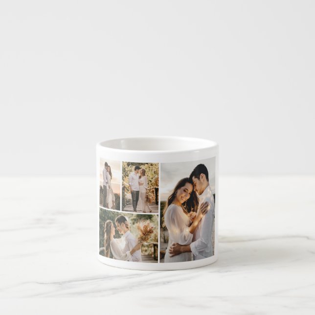 Create Your Own 4 Photo Collage Espresso Cup (Front)