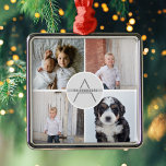 Create Your Own 4 Photo Collage Family Monogram Metal Ornament at Zazzle