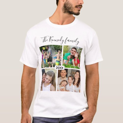 Create Your Own 4 Photo Collage Family Vacation T_Shirt