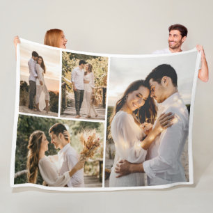 Create Your Own 4 Photo Collage Fleece Blanket