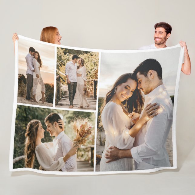 Create Your Own 4 Photo Collage Fleece Blanket (In Situ)