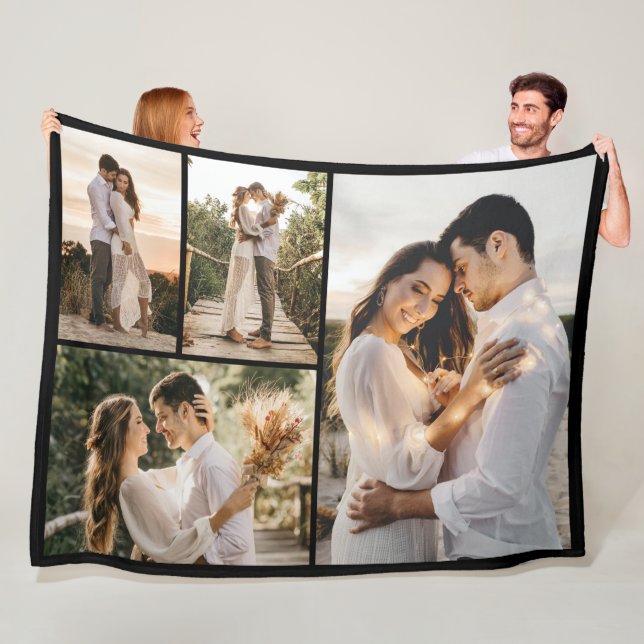 Create Your Own 4 Photo Collage Fleece Blanket (In Situ)