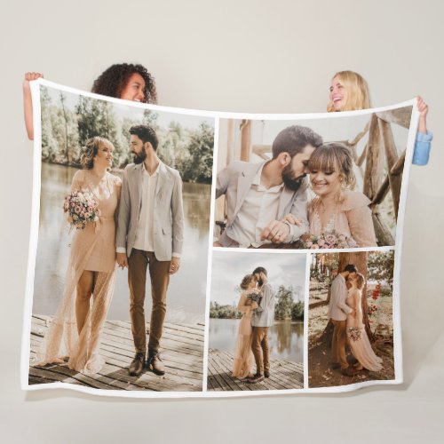 Create Your Own 4 Photo Collage Fleece Blanket