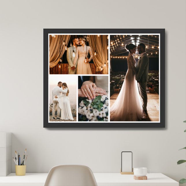 Create Your Own 4 Photo Collage Framed Poster (Home Office)