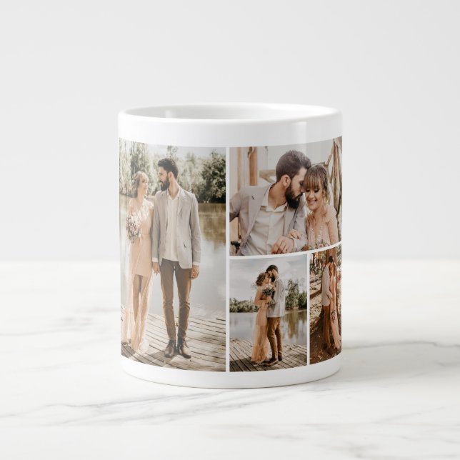 Create Your Own 4 Photo Collage Giant Coffee Mug (Front)