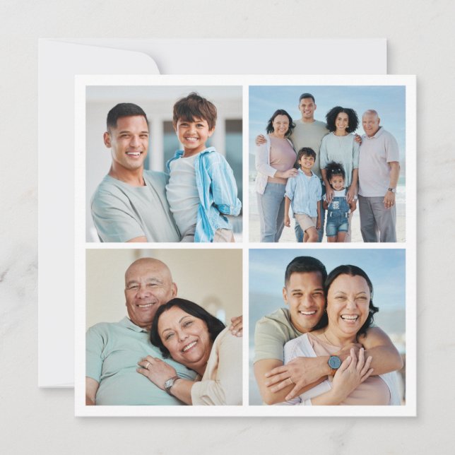 Create Your Own 4 Photo Collage Greeting Card (Front)