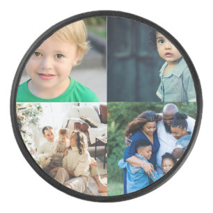 Create Your Own 4 Photo Collage Hockey Puck