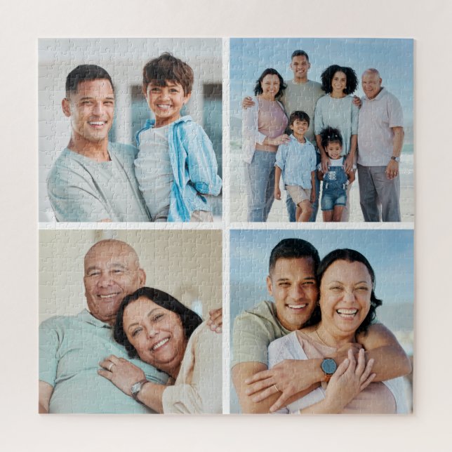 Create Your Own 4 Photo Collage Jigsaw Puzzle (Vertical)