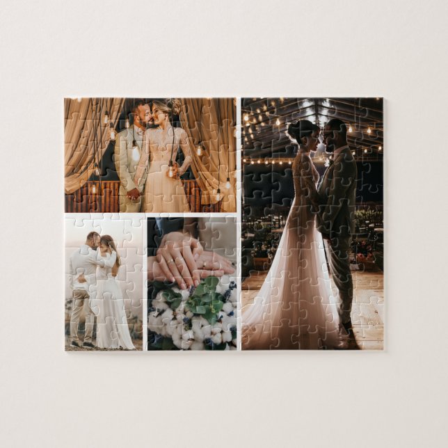 Create Your Own 4 Photo Collage Jigsaw Puzzle (Horizontal)