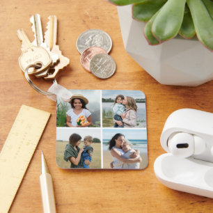 Create Your Own 4 Photo Collage Keychain