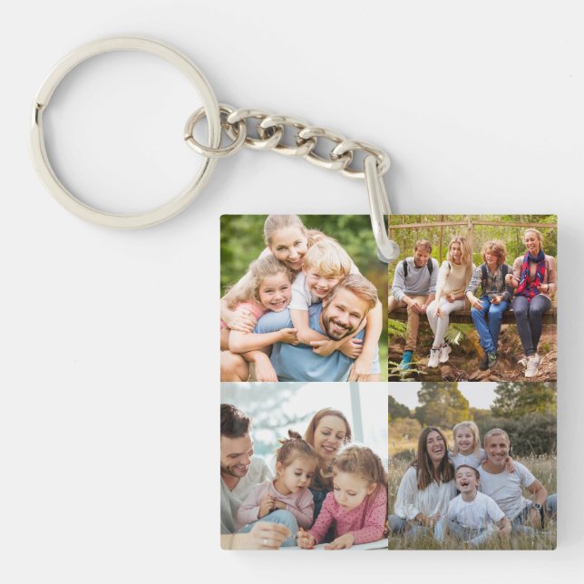 Create your Own 4 Photo Collage  Keychain (Front)