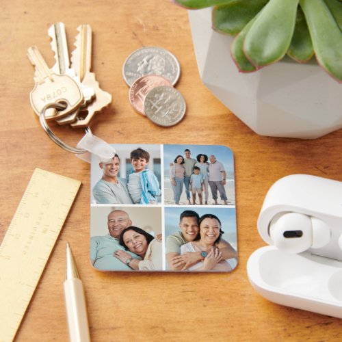 Create Your Own 4 Photo Collage Keychain