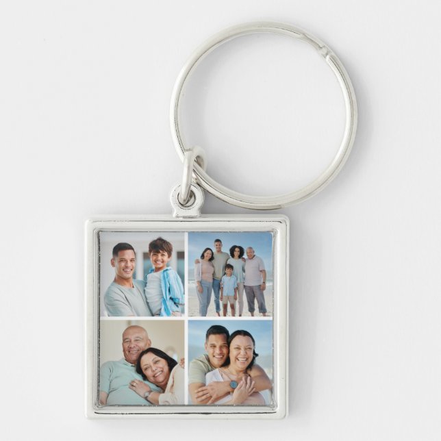 Create Your Own 4 Photo Collage Keychain (Front)