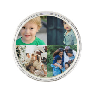 Create Your Own 4 Photo Collage Lapel Pin