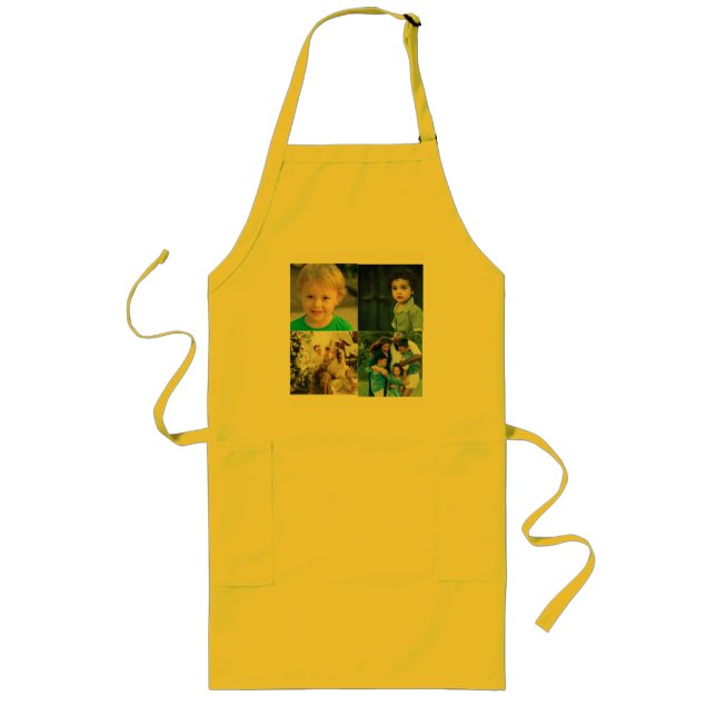 Create Your Own 4 Photo Collage Long Apron (Front)