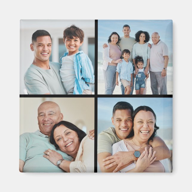 Create Your Own 4 Photo Collage Magnet (Front)