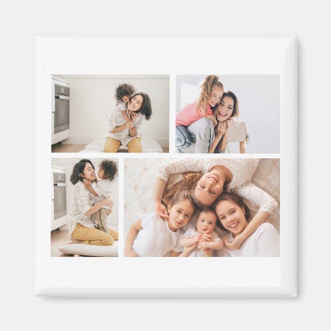 Create Your Own 4 Photo Collage Magnet (Front)