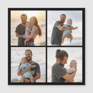 Create Your Own 4 Photo Collage Magnetic Card