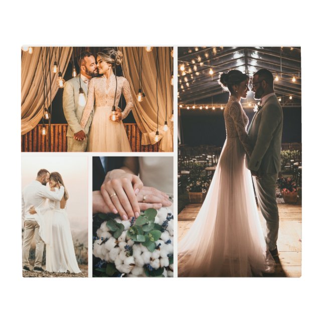 Create Your Own 4 Photo Collage Metal Print (Front)