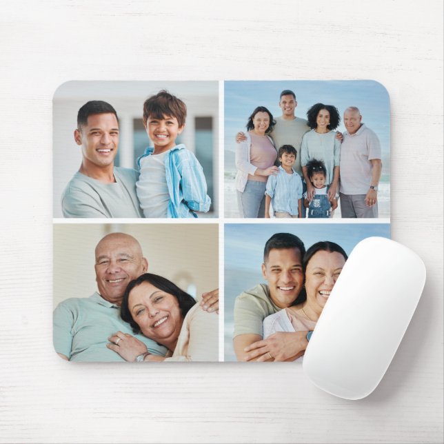 Create Your Own 4 Photo Collage Mouse Pad (With Mouse)