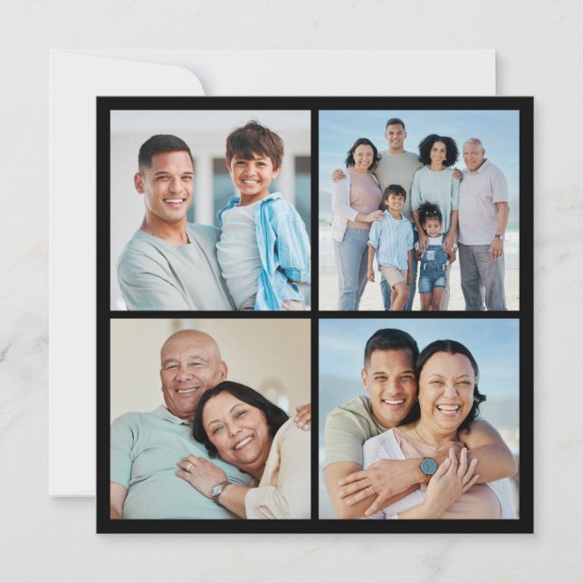 Create Your Own 4 Photo Collage Note Card (Front)