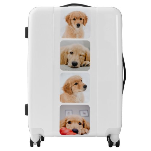 Create Your Own 4 Photo Collage Personalized Name Luggage
