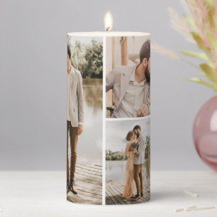 Create Your Own 4 Photo Collage Pillar Candle