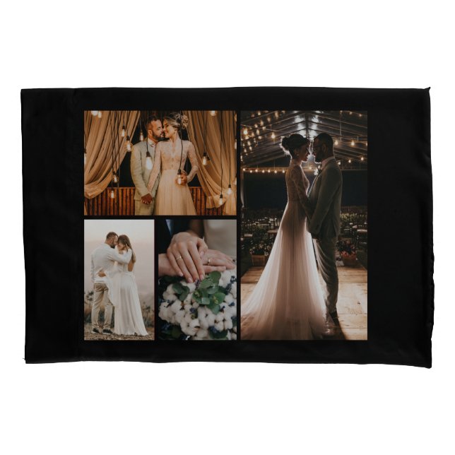 Create Your Own 4 Photo Collage Pillow Case (Front)