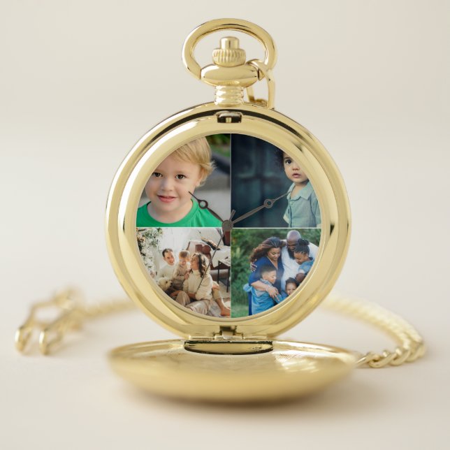 Create Your Own 4 Photo Collage Pocket Watch (Inside)