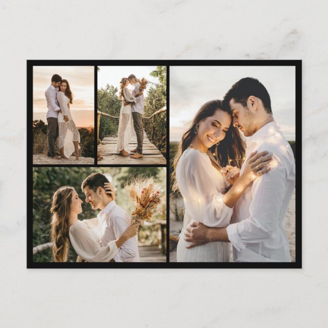 Create Your Own 4 Photo Collage Postcard (Front)