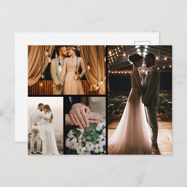 Create Your Own 4 Photo Collage Postcard (Front/Back)